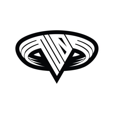 Üçgen biçimli, dilimlenmiş tasarım şablonlu HAYIR monogram harfi