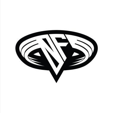 Üçgen biçimli, dilimlenmiş tasarım şablonlu logo monogram harfi