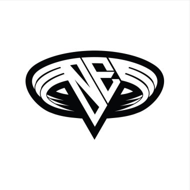 OE logo monogram harfi üçgen biçimli dilimlenmiş tasarım şablonu