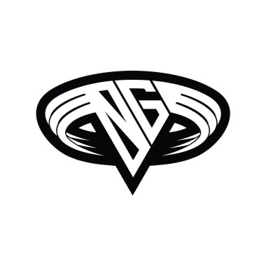 Üçgen biçimli dilimlenmiş izole tasarım şablonlu OG logo monogram harfi