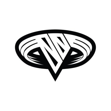 Üçgen biçimli, dilimlenmiş tasarım şablonlu OO logo monogram harfi