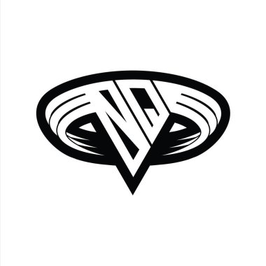 Üçgen biçimli dilimlenmiş izole tasarım şablonu içeren OQ logo monogram harfi