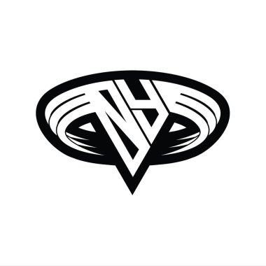 OY Logo monogram harfi üçgen biçimli dilimlenmiş tasarım şablonu