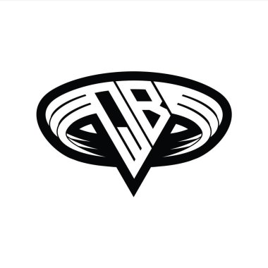Üçgen biçimli dilimlenmiş izole tasarım şablonu içeren QB Logo monogram harfi