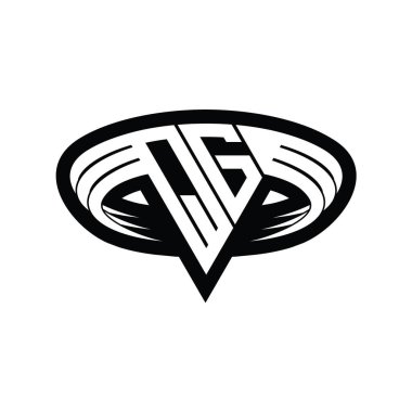 Üçgen biçimli dilimlenmiş izole tasarım şablonu içeren QG Logo monogram harfi