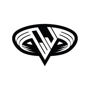 QJ Logo monogram harfi üçgen biçimli dilimlenmiş tasarım şablonu