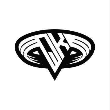 QK Logo monogram harfi üçgen biçimli dilimlenmiş tasarım şablonu