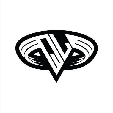 Üçgen biçimli dilimlenmiş izole tasarım şablonu içeren QL Logo monogram harfi