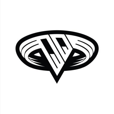 Üçgen biçimli dilimlenmiş izole tasarım şablonu içeren QQ Logo monogram harfi