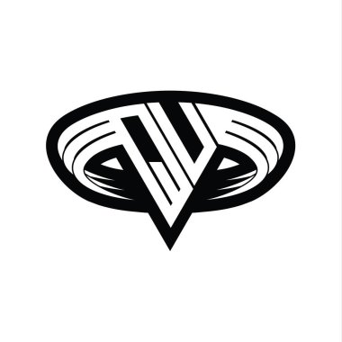 Üçgen biçimli dilimlenmiş izole tasarım şablonu içeren QU Logo monogram harfi
