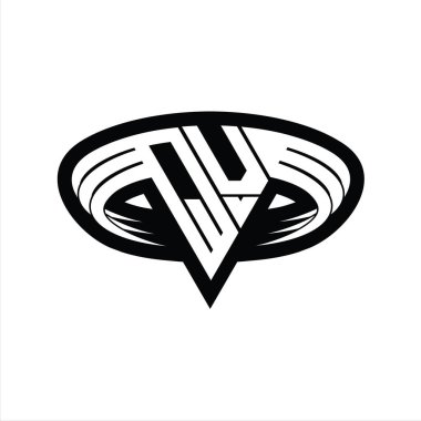 QV logo monogram harfi üçgen biçimli dilimlenmiş tasarım şablonu