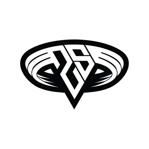 Logo Lettre Monogramme Avec Triangle Forme Tranche Isolée Contour Modèle — Photo