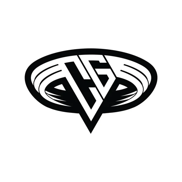 Logo Monogram Bokstav Med Triangel Form Skiva Isolerad Kontur Design — Stockfoto