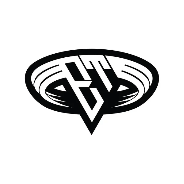 Logotyp Monogram Bokstav Med Triangel Form Skiva Isolerad Skiss Design — Stockfoto