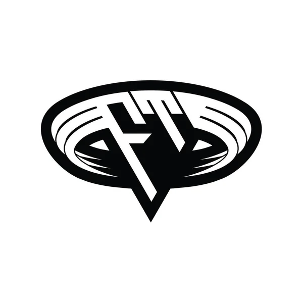 Logo Mongram 글자와 삼각형 디자인 템플릿 — 스톡 사진