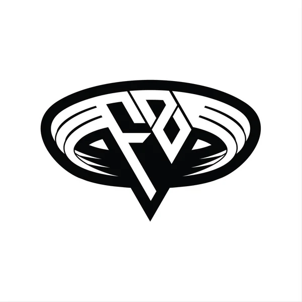 Logotyp Monogram Bokstav Med Triangel Form Skiva Isolerad Kontur Design — Stockfoto