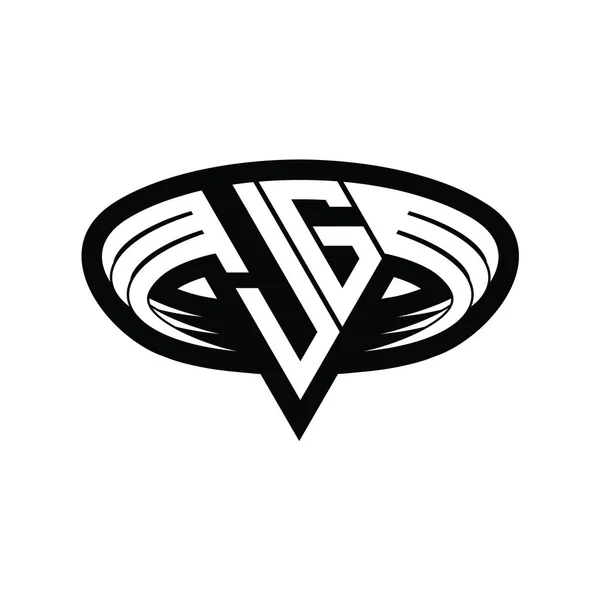 Монограма Logo Трикутним Фрагментом Форми Ізольований Контур Шаблон Дизайну — стокове фото