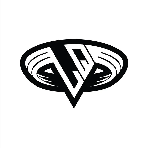 Logo Carta Monograma Con Forma Triángulo Rebanada Plantilla Diseño Contorno — Foto de Stock