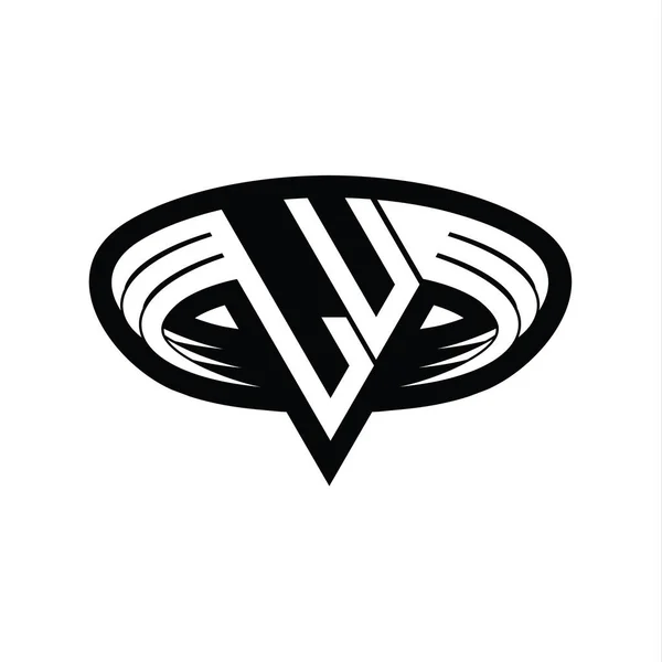 Logo Monograma Carta Com Forma Triângulo Corte Isolado Esboço Modelo — Fotografia de Stock