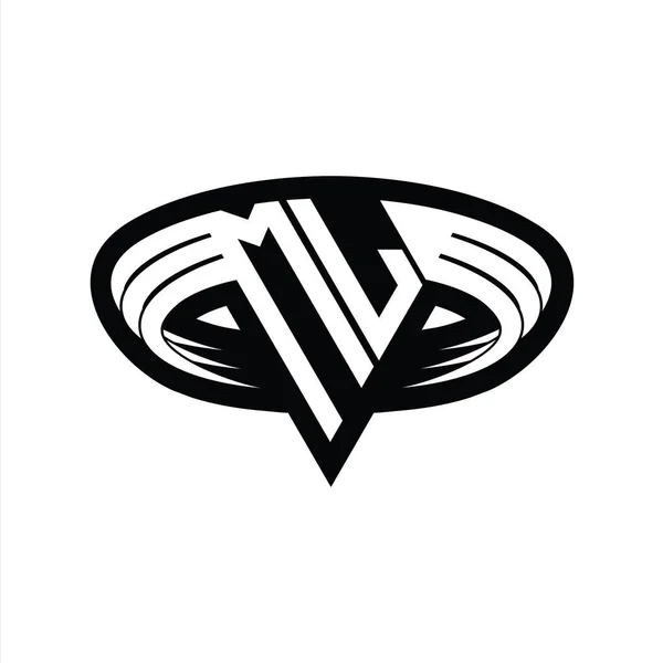 Logo Monogram Písmeno Trojúhelníkovým Tvarem Řez Izolovaný Obrys Design Šablony — Stock fotografie