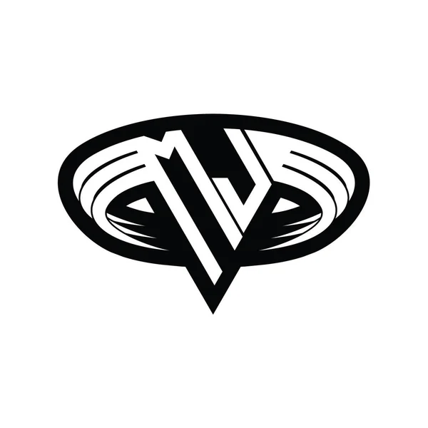Logo Monogram List Trójkątny Kształt Plaster Odizolowany Zarys Szablon Projektu — Zdjęcie stockowe