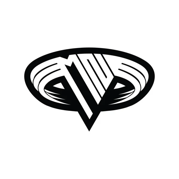 Logo Lettre Monogramme Avec Triangle Forme Tranche Isolée Contour Modèle — Photo