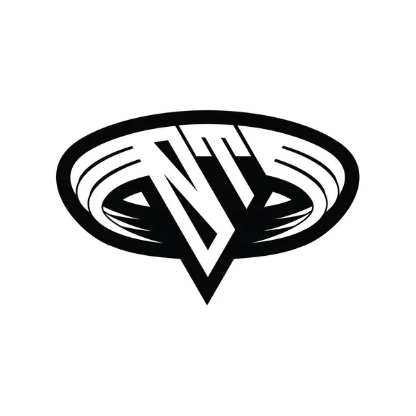 Logo Monogram Letter Met Driehoek Vorm Plak Geïsoleerde Schets Ontwerp — Stockfoto
