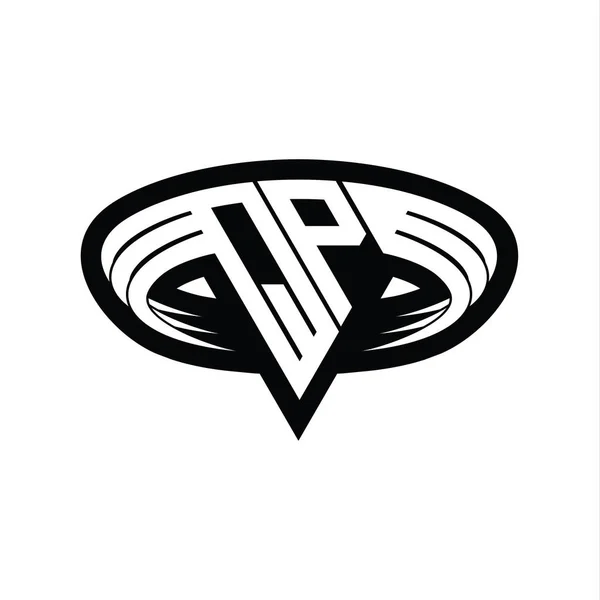 Логотип Монограма Літери Різьбленням Формі Трикутника Ізольований Шаблон Контуру Дизайну — стокове фото