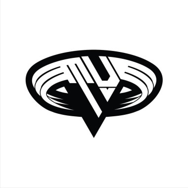 Üçgen biçimli, dilimlenmiş tasarım şablonlu TV logosu monogramı harfi