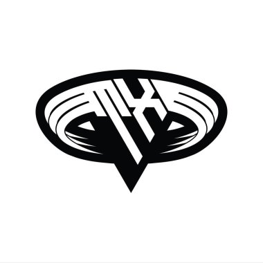 Üçgen biçimli dilimlenmiş izole tasarım şablonu içeren TX Logo monogram harfi