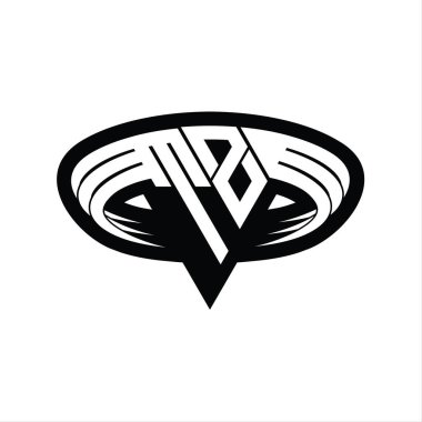 Üçgen biçimli dilimlenmiş izole tasarım şablonu içeren TZ logo monogram harfi
