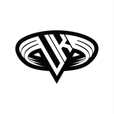Birleşik Krallık logo monogram harfi üçgen biçimli dilimlenmiş tasarım şablonu