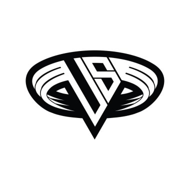 Üçgen biçimli, dilimlenmiş tasarım şablonlu ABD Logosu monogram harfi