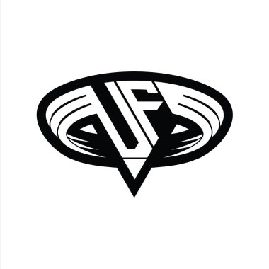 Üçgen biçimli VF monogram harfi izole edilmiş tasarım şablonu