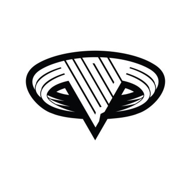 WN Logo üçgen dilimli monogram harfi izole edilmiş tasarım şablonu