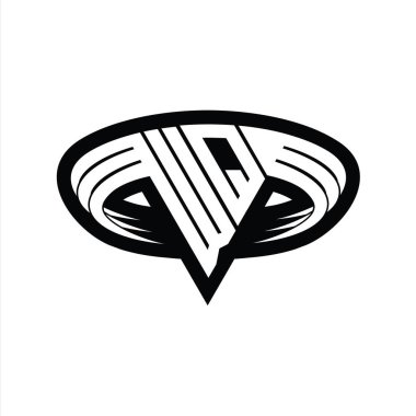 WQ Logo monogram harfi üçgen biçimli dilimlenmiş tasarım şablonu