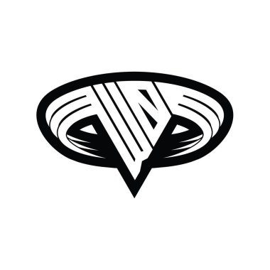 Üçgen biçimli, dilimlenmiş, izole tasarım şablonlu WO Logo monogram harfi