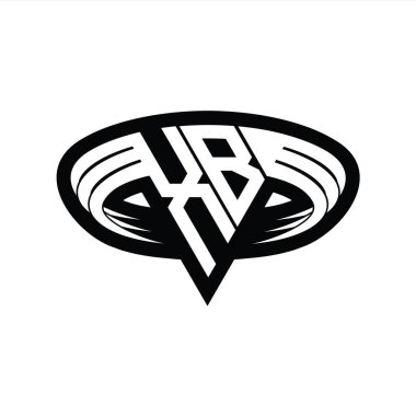 XB Logo monogram harfi üçgen biçimli dilimlenmiş tasarım şablonu