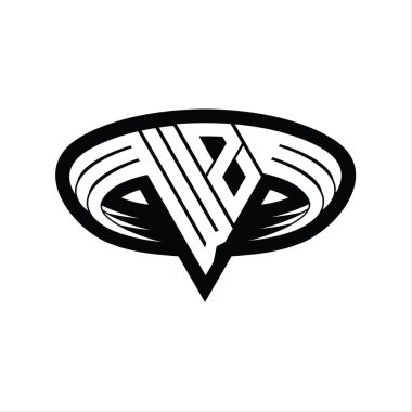 WZ Logo monogram harfi üçgen biçimli dilimlenmiş tasarım şablonu