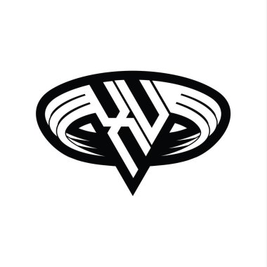 XU Logo monogram harfi üçgen biçimli dilimlenmiş tasarım şablonu