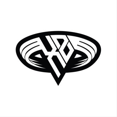XZ logo monogram harfi üçgen biçimli dilimlenmiş tasarım şablonu