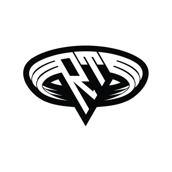Logo Monogram Betű Háromszög Alakú Szelet Elszigetelt Vázlatos Tervezési Sablonnal — Stock Fotó