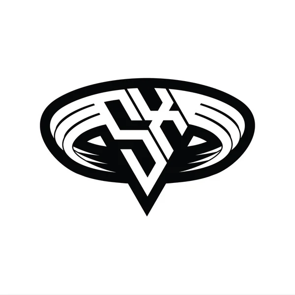 Logo Monograma Letra Con Forma Triángulo Rebanada Plantilla Diseño Contorno — Foto de Stock