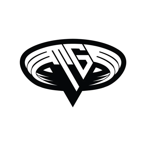 Üçgen Biçimli Dilimlenmiş Izole Tasarım Şablonlu Logo Monogram Harfi — Stok fotoğraf