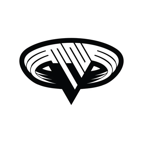 Üçgen Biçimli Dilimlenmiş Izole Tasarım Şablonu Içeren Logo Monogram Harfi — Stok fotoğraf