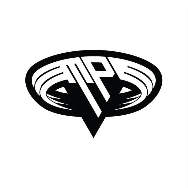 Üçgen Biçimli Dilimlenmiş Tasarım Şablonlu Logo Monogram Harfi — Stok fotoğraf