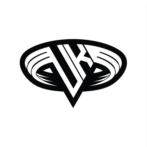 Logo Monogram List Trójkątnym Kształcie Plaster Odizolowany Zarys Szablon Projektu — Zdjęcie stockowe