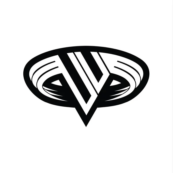 Logo Monogram Litera Trójkątnym Kształcie Plasterek Odizolowany Zarys Szablon Projektu — Zdjęcie stockowe