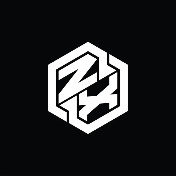 Jeu Monogramme Logo Avec Modèle Conception Forme Géométrique Hexagonale — Photo