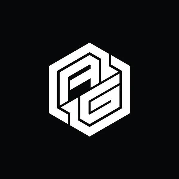 Игры Логотипом Геометрическим Дизайном Шестиугольника — стоковое фото